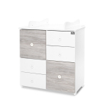 Kommode Lorelli Cupboard New, 2 kasti, valge/hallika puidu v&auml;rvi