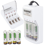 Akulaadija 4x AA/AAA pistikupesa + 4x 4700 mAh aku jaoks