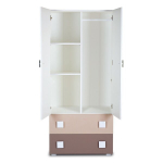 Riidekapp Klupś Paula, valge/pruun