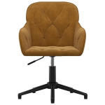 vidaXL p&ouml;&ouml;ratav kontoritool, pruun, samet