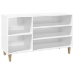 vidaXL jalatsikapp, k&otilde;rgl&auml;ikega valge, 102x36x60 cm, tehispuit