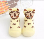 Kummitallaga puuvillased beebi sokksussid, kollane