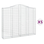 vidaXL kaarekujulised gabioonkorvid 5 tk, 200x30x160/180 cm, raud, H&otilde;bedane
