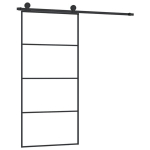 vidaXL liuguks tarvikutega, 90 x 205 cm, ESG-klaas ja alumiinium