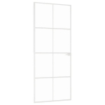 vidaXL siseuks, valge, 83x201,5 cm, karastatud klaas/alumiinium, &otilde;huke