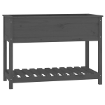 vidaXL riiuliga taimekast, hall, 111,5x54x81 cm, m&auml;nnipuit