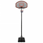 vidaXL korvpallilaud jalaga, must, 282-352 cm, pol&uuml;et&uuml;leen