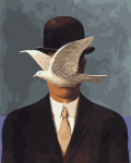 Maalimine numbrite j&auml;rgi - maalimise komplekt 40x50 cm. "Man and Pigeon"