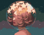 Maalimine numbrite j&auml;rgi - maalimise komplekt 40x50 cm. "The Girl and the Stars"
