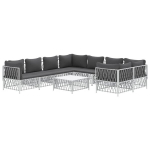 vidaXL 9-osaline aiam&ouml;&ouml;bli komplekt patjadega, valge, teras