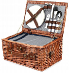 Punutud piknikukorv t&ouml;&ouml;riistadega, 38x26x18 cm