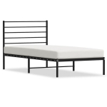 vidaXL metallist voodiraam peatsiga, must, 107 x 203 cm
