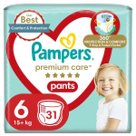 P&uuml;ks-m&auml;hkmed PAMPERS Premium Care Pants, Value Pack, 6 suurus, 31 tk