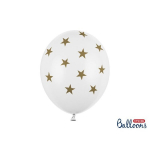 &Otilde;hupallid 30 cm Stars Pastel, valge, 6 tk.