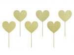 Tikukaunistused Sweet Love Hearts gold, 11 cm (1 pk/6 tk)