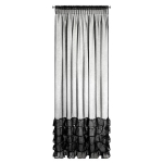 Kardin volangidega paelal DANI valge + must, 140x270 cm