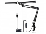 LED 8W topelt joonistusega laualamp STL028 - must - neutraalne valge (4000K)