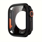 2-&uuml;hes Apple Watch Korpus, &Uuml;lilook, Sobib Seeria 9 8 7 6 45MM, Matinė juoda