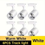 6-Pakk Recessed J&auml;lgvalgustid: 12W, 20W, 30W, 40W - AC 175-265V, Alumiiniumkorpus, 6 vnt baltos spalvos