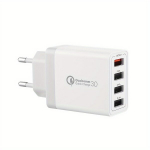 10-20W USB A Seinalaadija, 4-Pordi Kiirlaadija, 1 vnt Baltas