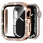 Ekraanikaitse, S&auml;delev Korpus IPhone Kellale SE Seeria 8/7/6/5/4 Karastatud Klaasiga S&auml;delev Kaitse, T&auml;iskomplekt Korpuse Tarvikud, iWatch T&uuml;drukutele ja Naistele., Rose Golden