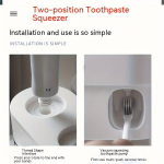 Ruumis&auml;&auml;stlik Automaatne Hambapasta Dosaator ja Hoiumoodul - Veekindel. , 1 vnt juodas