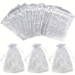 100tk H&otilde;bedane Organza Kotike 8.99x11.99 cm Pulmadeks.