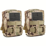 2-pakk Molle Kotid - Kompaktne Veekindel EDC Koti, V&auml;ike Tarvikute Kott 2 Kleebise ja 2 D Pandla., 2-pack-CP
