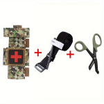 1tk 3-&uuml;hes Taktikaline EMT Komplekt, Molle Žgutt Hoidik Ristiga., CP kamufliažas