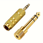 Kuldkattega Audio Adapterite Komplekt - 3.5mm kuni 6.35mm Mees- ja Naissisendid Kitarriv&otilde;imendite ja Mikserite Jaoks