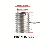 Roostevaba Teras Seesmine Ja V&auml;ljaspool Hammas Mutterkate Adapter M8 M10-le, M8*M10*L20 (10 vnt.)
