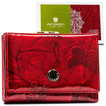 Naiste punane nahast rahakott k&otilde;rvaklappidega m&uuml;nditasku - Peterson