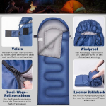 &Uuml;likerged v&auml;litekk-magamiskotid &ndash; 3-hooajaline puuvillane magamiskott t&auml;iskasvanutele, lastele, v&auml;ike, matkamiseks, matkamiseks, reisimiseks, 7-25 kraadi 210 x 75 cm