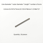 SUS304 Roostevaba Teras Survevedru: 0.5mm Traadi L&auml;bim&otilde;&otilde;t, 3mm V&auml;lisl&auml;bim&otilde;&otilde;t, 5-100mm Pikkused, 20 Tk Kohta.