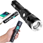 Taktikaline LED taskulamp CREE XML-T6 ZOOM POWERBANKiga