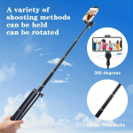 132.08cm Professionaalne Nutitelefoni Statiiv, Kokkupandav Statiivi Hoidik, Must