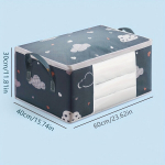 Suur Mittekootud Kanga S&auml;ilitus Kott - Tolmukindel ja Kokkupandav Tekide ja Riiete Organiseerija Tugevdatud K&auml;epidemetega ja Lukuga., Mėlyna