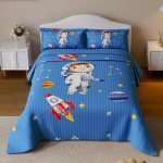 3-osaline Komplekt 3D Tr&uuml;kitud V&auml;ike Astronaut Tekikomplekt, 172,72 * 228,6 cm / 50,8 * 71,12 cm