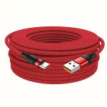6A Kiirlaadimine USB-C Kaabel, Kangas Lame, Vastupidav Nailon., Raudona iki C tipo