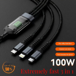 MFI Sertifitseeritud 3-&uuml;hes USB-C Laadimiskaabel - Kiirlaadimine iPhoneidele, Android-telefonidele ja Tahvelarvutitele