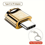 USB Type C Kaardilugeja Telefonile/S&uuml;learvutile, M&auml;lukaardi Adapter, Kaardilugeja Samsungile/iPhoneile, Mikrokaardilugeja., Auksinis