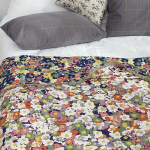 Kaasaegne P&ouml;&ouml;ratav Puuvillane Tuttidega Voodi Plekikangas, Violetinė