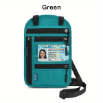 Reisikrae rahakott RFID-kaitsega, kaelakott passile. variant-29592, Žalias
