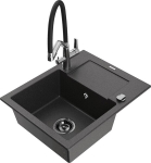Graniidist k&ouml;&ouml;givalamu Mexen Enzo koos segisti ja sifooniga, Black granite+Black/Chrome