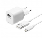 Deltaco USB-AC181, USB-A, 2.4 A 1 m USB-A Lightning kaabliga