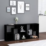 vidaXL raamaturiiul must 67 x 24 x 161 cm puitlaastplaat