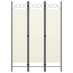 vidaXL 3 paneeliga ruumijagaja, kreemjasvalge, 120 x 180 cm
