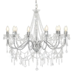 vidaXL helmestega l&uuml;hter, h&otilde;bedane, 12 x E14 elektripirnidega