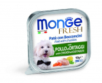 Monge Fresh Wet Dog Alu Pate & Chunkies kana ja k&ouml;&ouml;giviljadega, 100 g