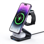 Duzzona W15 3-in-1 MagSafe juhtmeta laadija alus nutitelefonile / nutikellale / TWS peakomplektide jaoks